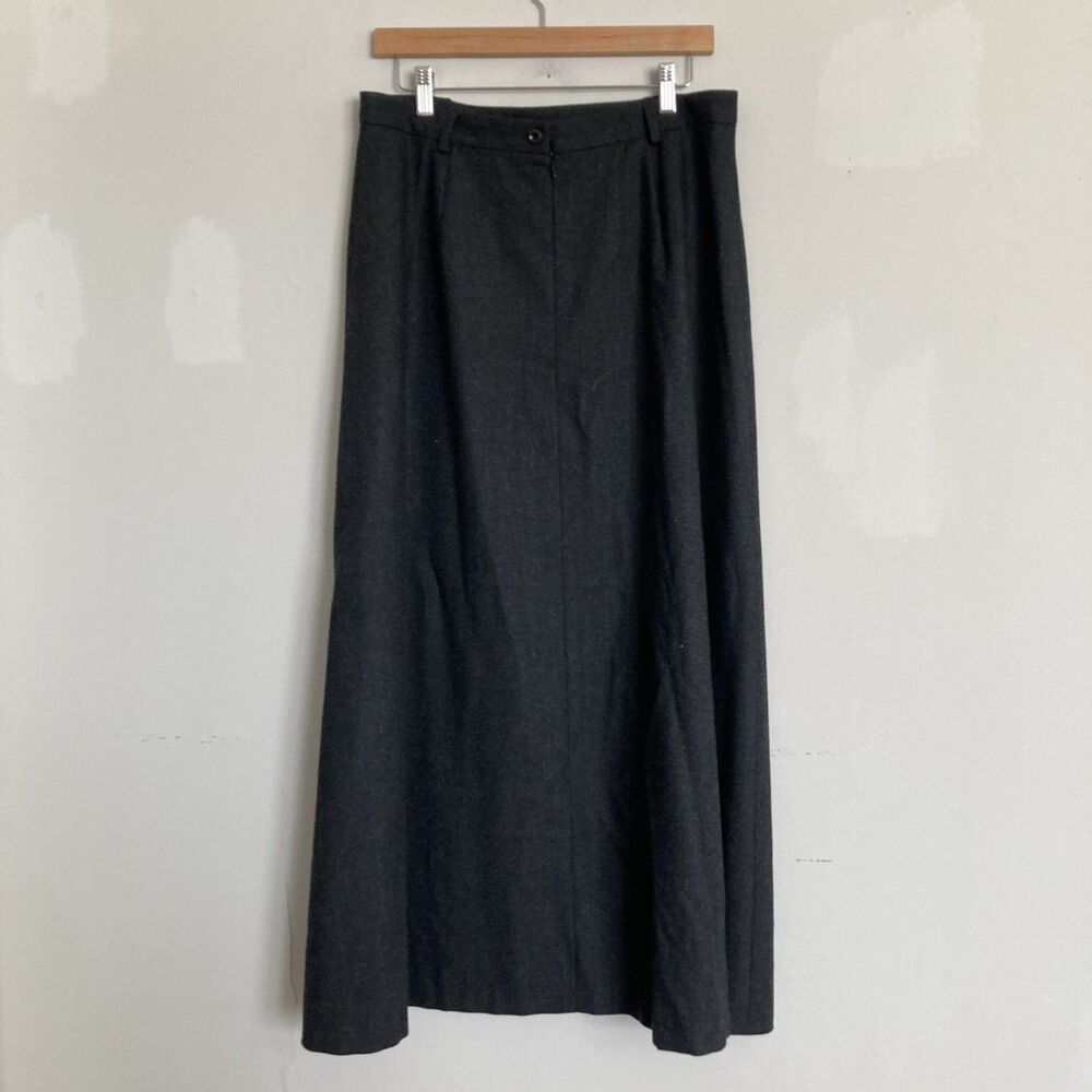 Vintage Talbots Wool Maxi Skirt 14 Fits like 10-12 Women Black Modest Elegant - Picture 7 of 12